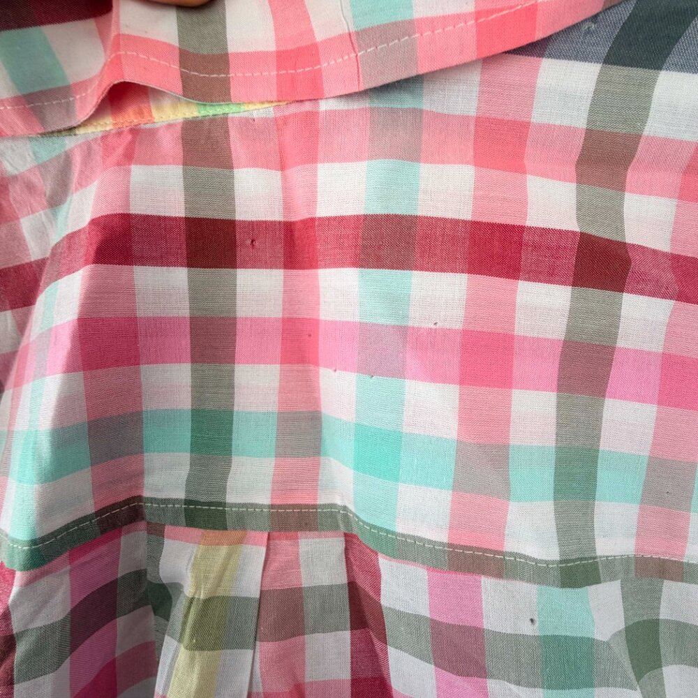 Croft and Barrow Plus Size 2X Pastel Plaid Cotton Button Down Shirt Cottagecore - Picture 7 of 8
